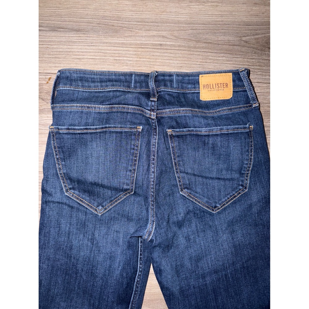 Hollister High-Rise Vintage Flare Jeans Dark Wash Soft Stretch Slit 7L 28 X5 - Picture 9 of 11